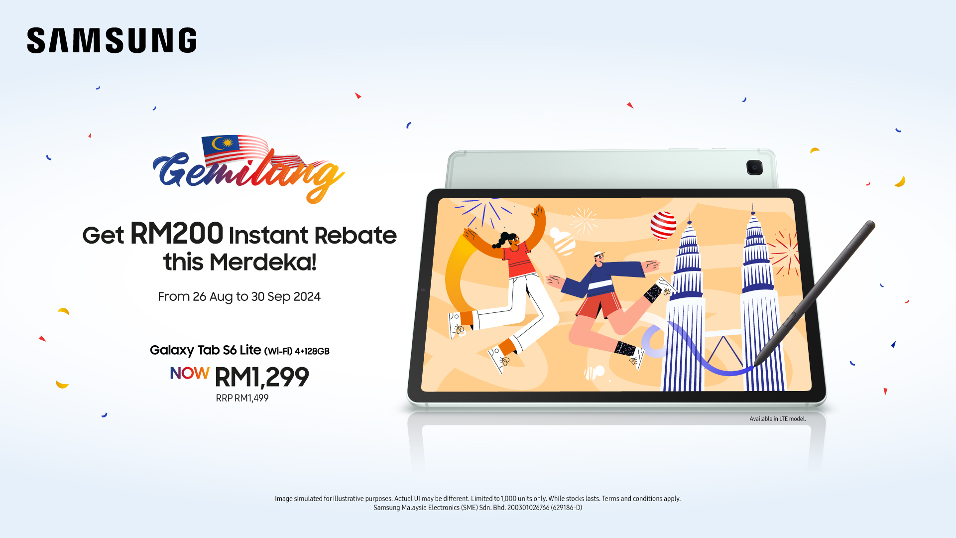Celebrate Merdeka with RM200 Off the Galaxy Tab S6 Lite—Ignite Your Creative Potential!