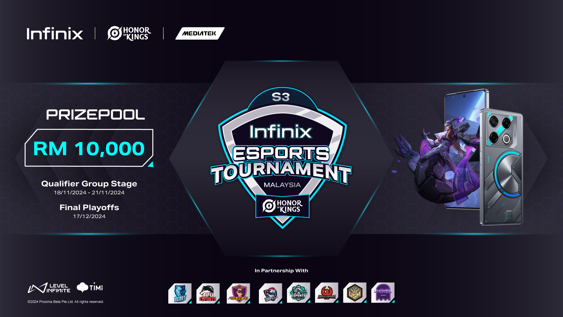 Infinix and Honor of Kings Collaborate with MediaTek for Major Esports Tournament Involving 8 Malaysian Universities!