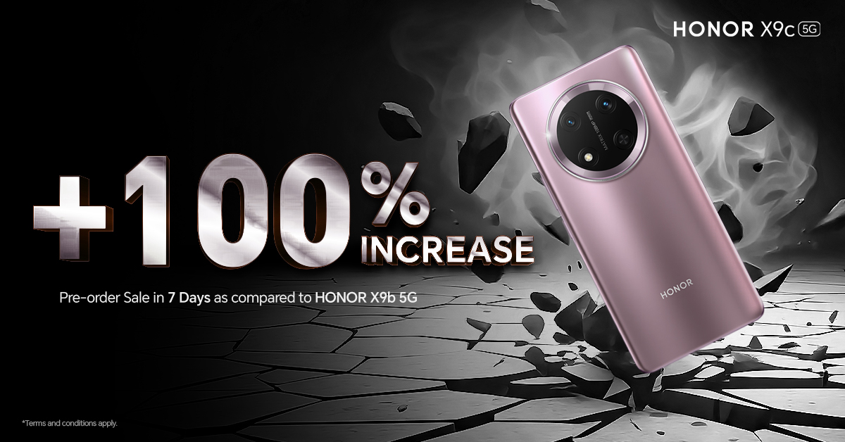 HONOR X9c 5G Pecah Rekod Jualan Pra-Tempahan, Dapatkan Hadiah Bernilai RM1,486!
