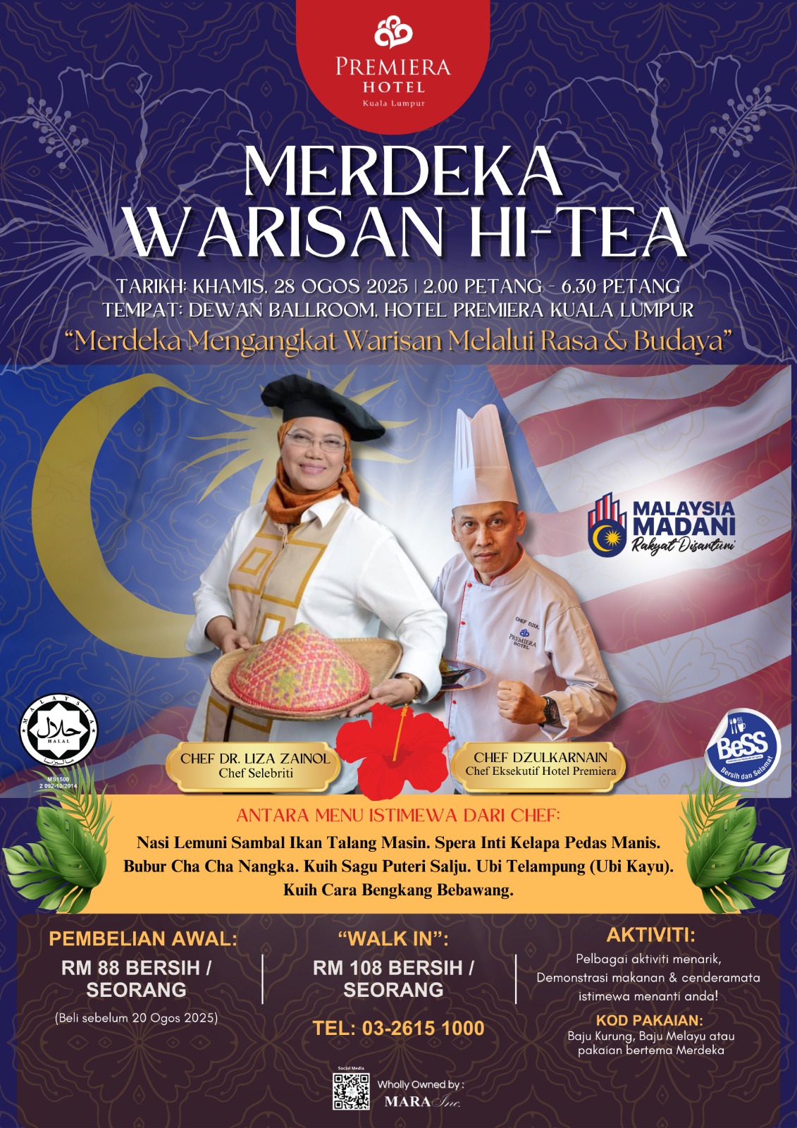 Warisan Rasa Merdeka di Hotel Premiera, Hi-Tea Eksklusif Bersama Dr. Liza Zainol