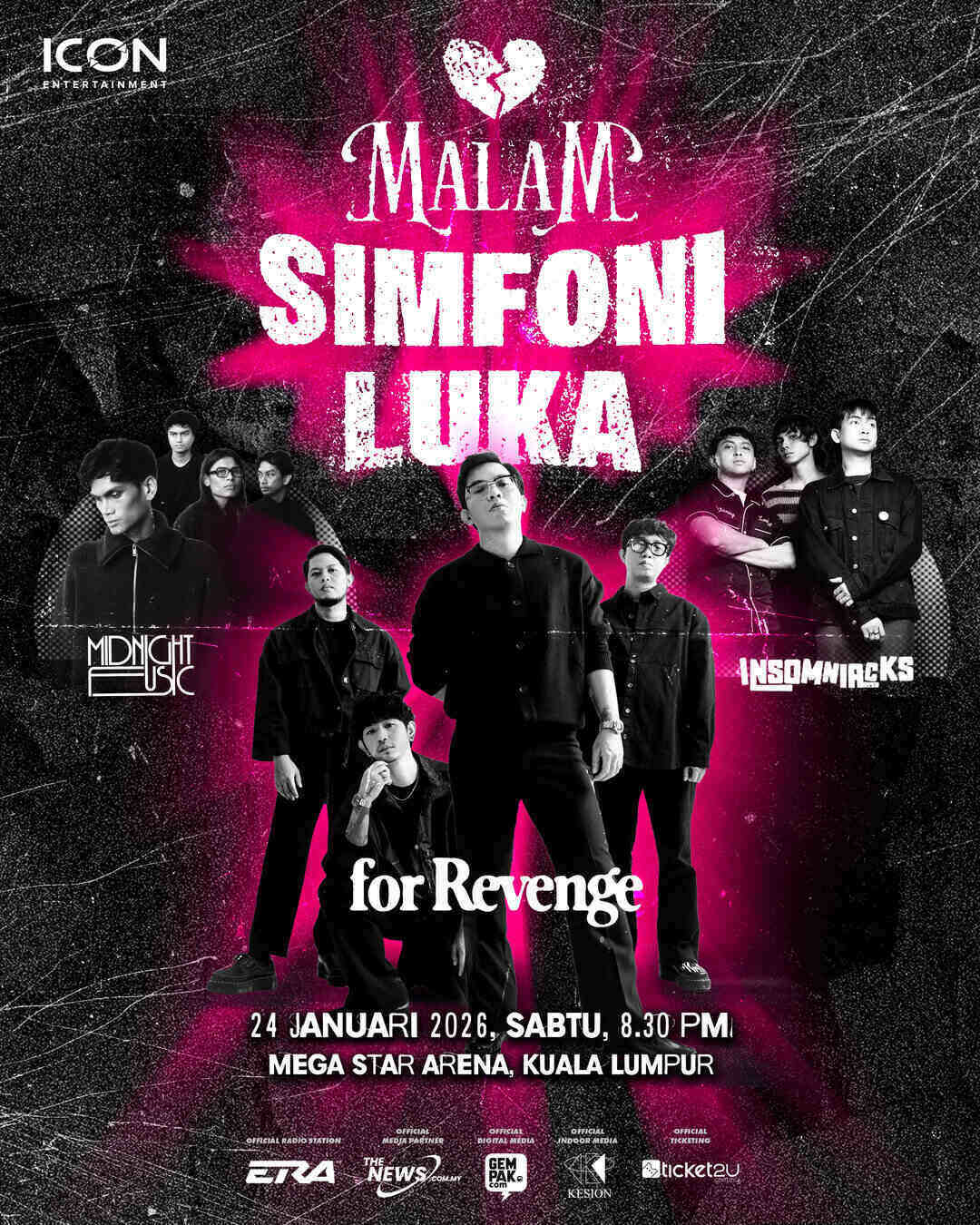 “Malam Simfoni Luka” — Malam Muzik Emosi dengan FOR REVENGE, INSOMNIACKS & MIDNIGHT FUSIC