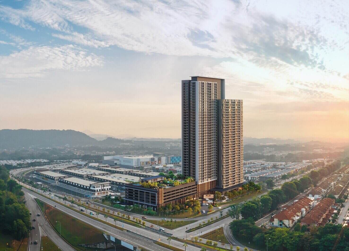 Rising as Seremban 2’s first integrated high rise, IKON Residences lifts its two wings into a striking silhouette that anchors the township’s next chapter.
