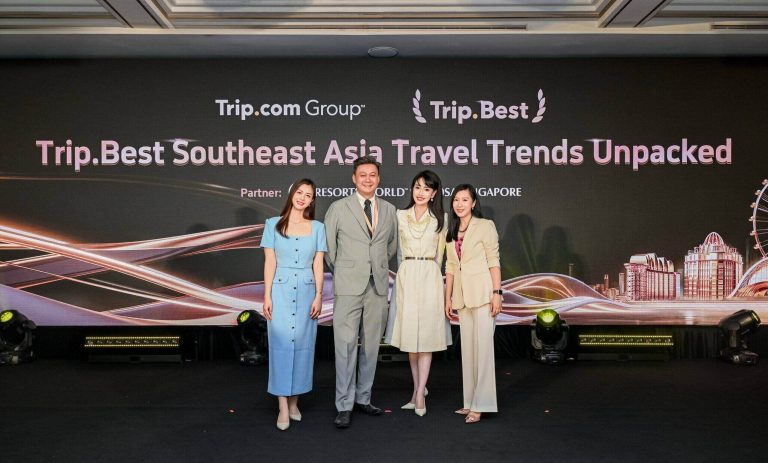 From the left: Grace Qi, Head of Global Partnerships and Distribution -Attractions & Tours, Trip.com Group; Edmund Ong, Senior Regional Director, Southeast Asia and General Manager, Singapore, Trip.com; Sunny Sun, CEO, Trip.Gourmet and Vice President, Trip.com Group; Ru Yi, Assistant Vice President of International Markets (APAC), Trip.com Group