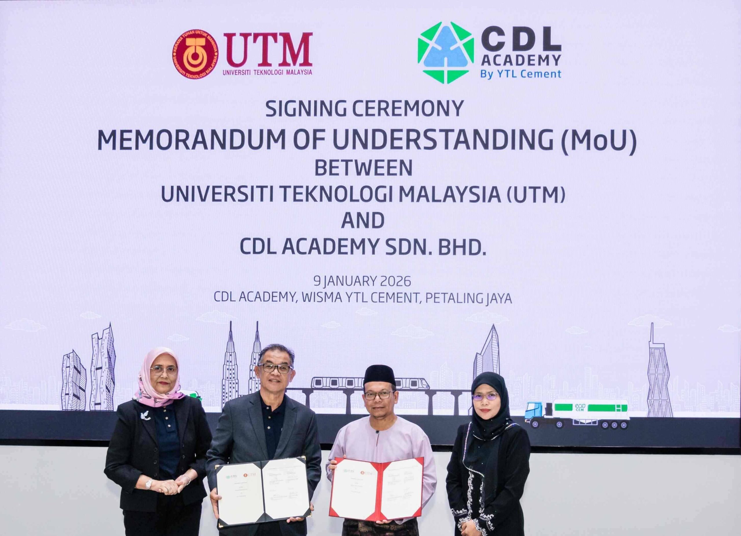 YTL Cement’s CDL Academy and Universiti Teknologi Malaysia Enter MoU to Strenghen Talent Development and Sustainable Construction Research