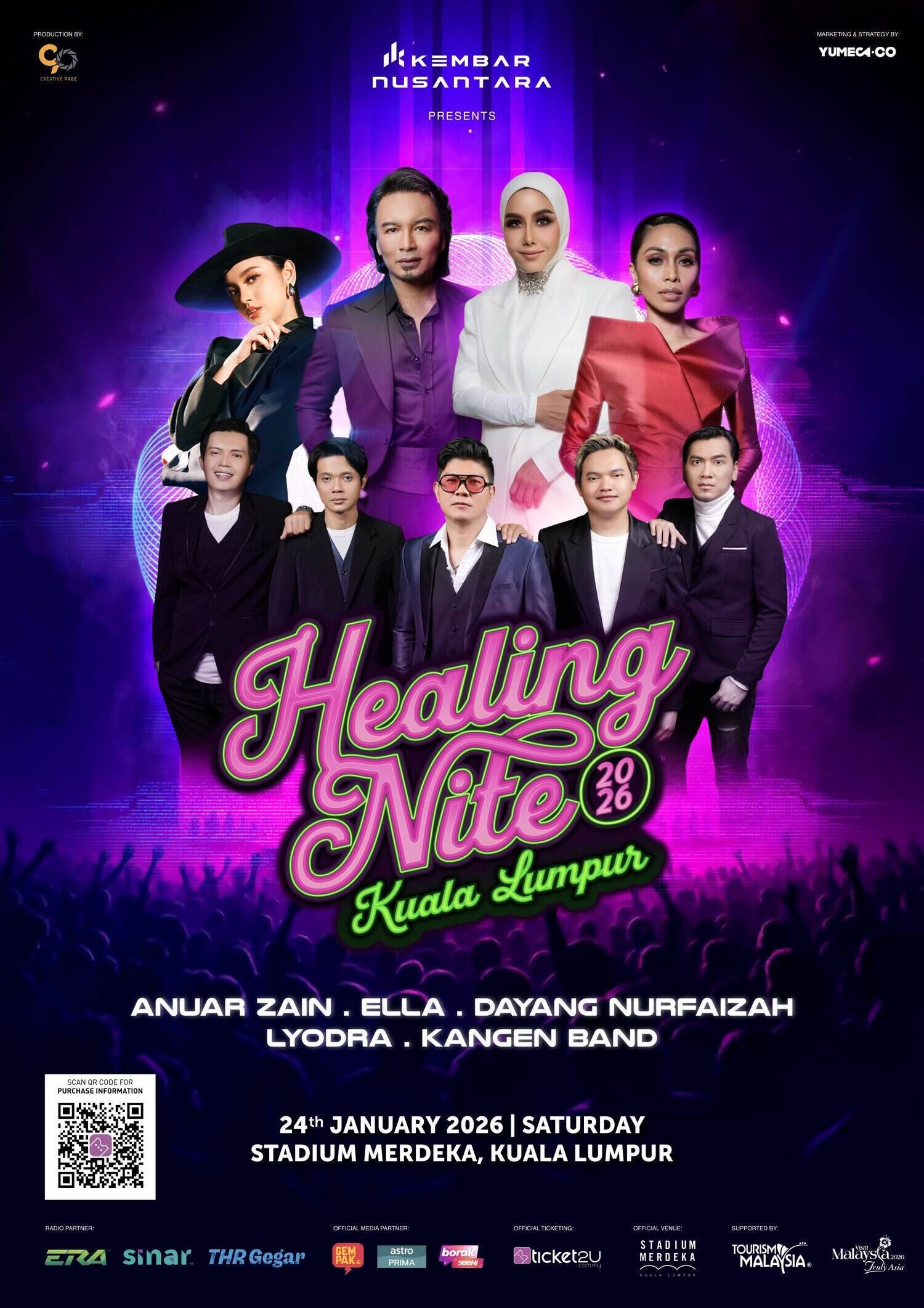 Anuar Zain Galakkan Reset Emosi, Ella & Dayang Nurfaizah Cadang Lepaskan Tekanan – Healing Nite 2026, 24 Januari, Jadi Medium Terapi Awal Tahun