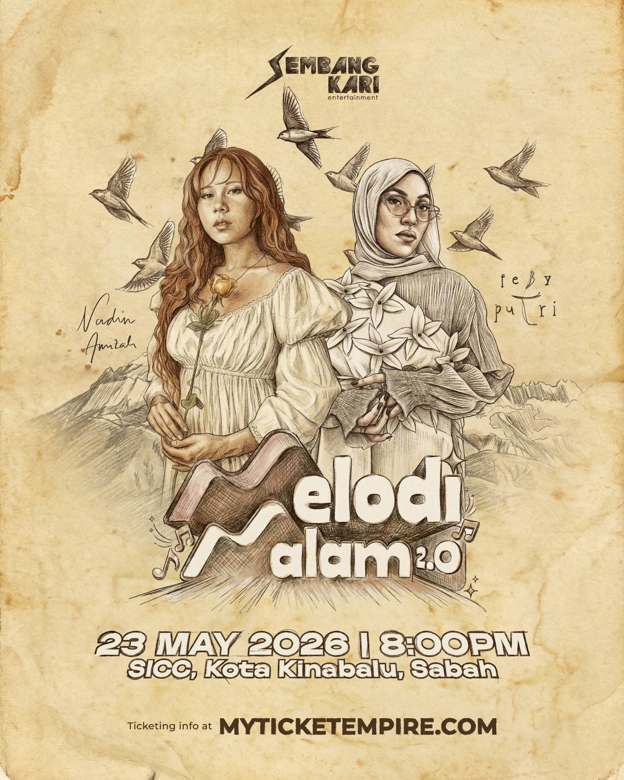 Malam Emosi dan Muzik: Nadin Amizah & Feby Putri Bersatu Sepentas di Kota Kinabalu