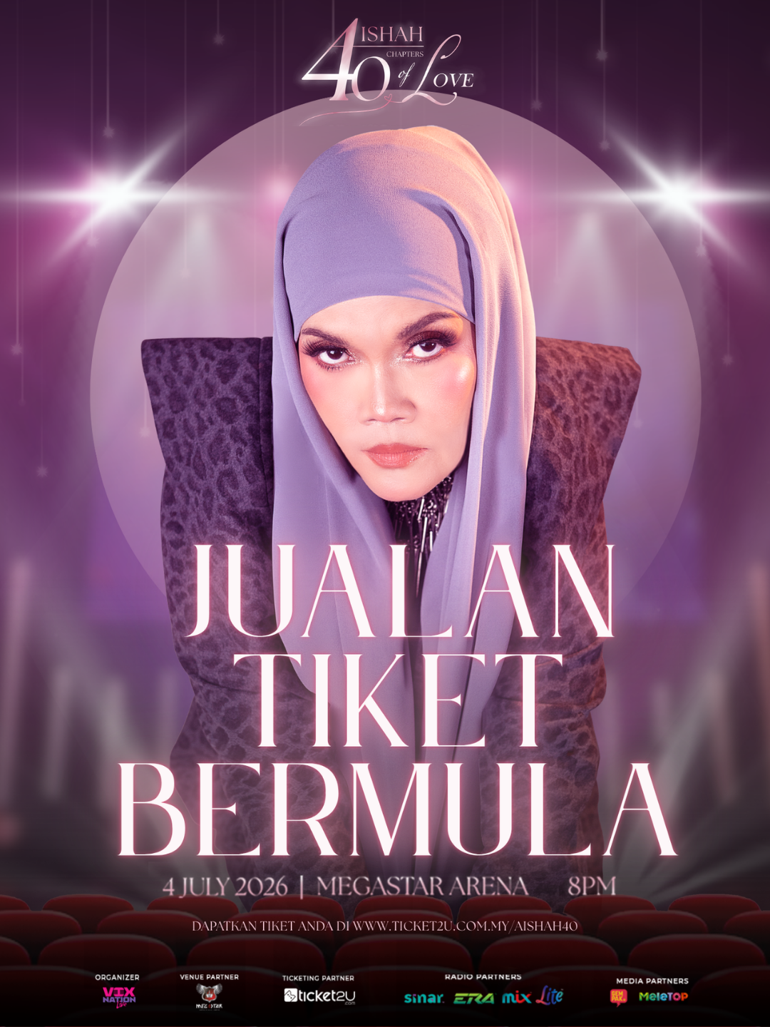Konsert Istimewa “Aishah 40 Chapters of Love” pada Julai Ini