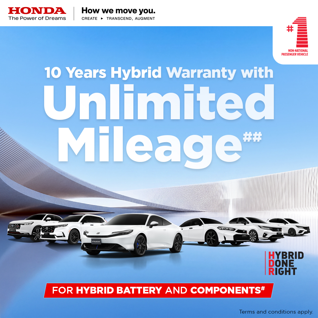 HONDA MALAYSIA ENHANCES HYBRID OWNERSHIP VALUE WITH A 10-YEAR HYBRID BATTERY WARRANTY