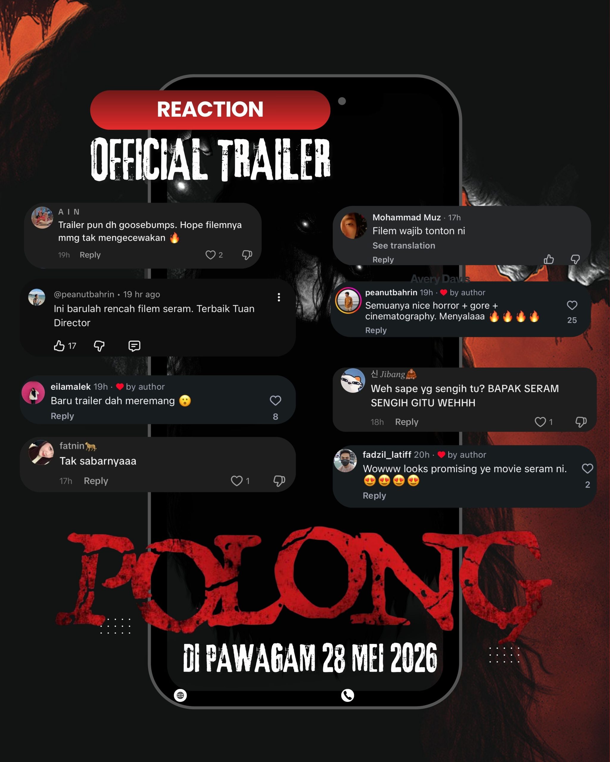 Poster Rasmi ‘Fenomena Polong’ Dedah Wajah Seram—Netizen Akui Meremang Lihat Trailer Sulung!