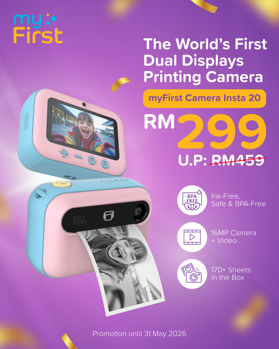 myFirst Perkenal Camera Insta 20, Kamera Cetak Inovatif Mesra Kanak-Kanak