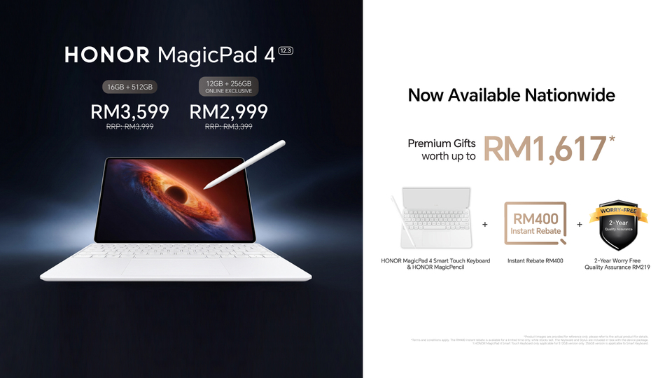 HONOR MagicPad 4 Rasmi di Malaysia, Bawa Era Baharu Tablet Dwi-OS Android + Linux
